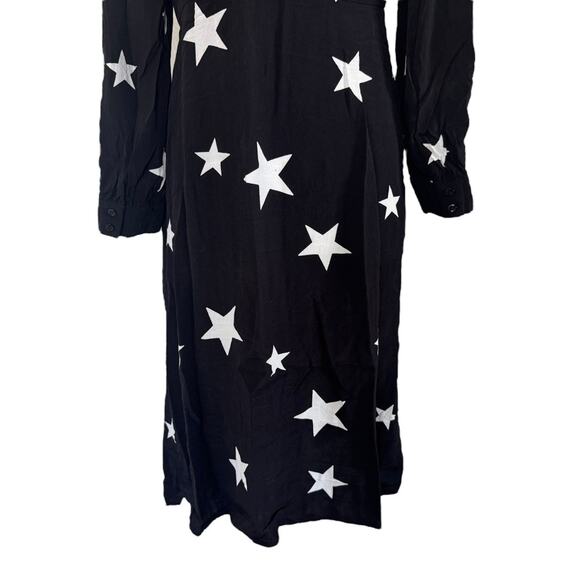NOBODY’S CHILD Black & White Star Siri Midi Dress Boho Chic Whimsical Goth Sz 8 - Picture 10 of 12